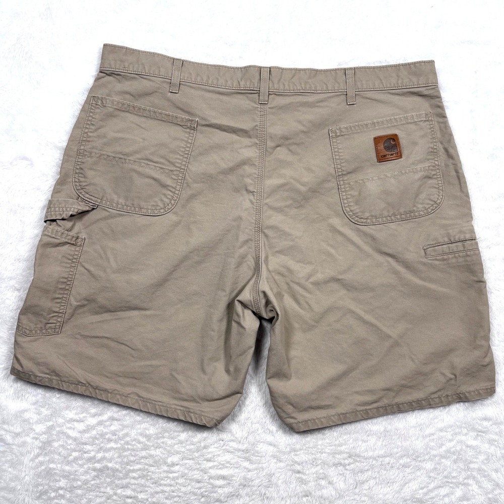 Carhartt Carpenter Shorts Men 42 Relaxed Tan Canvas B144 Workwear Utility Loop - Picture 5 of 12